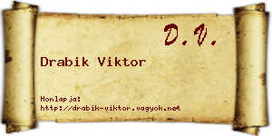 Drabik Viktor névjegykártya